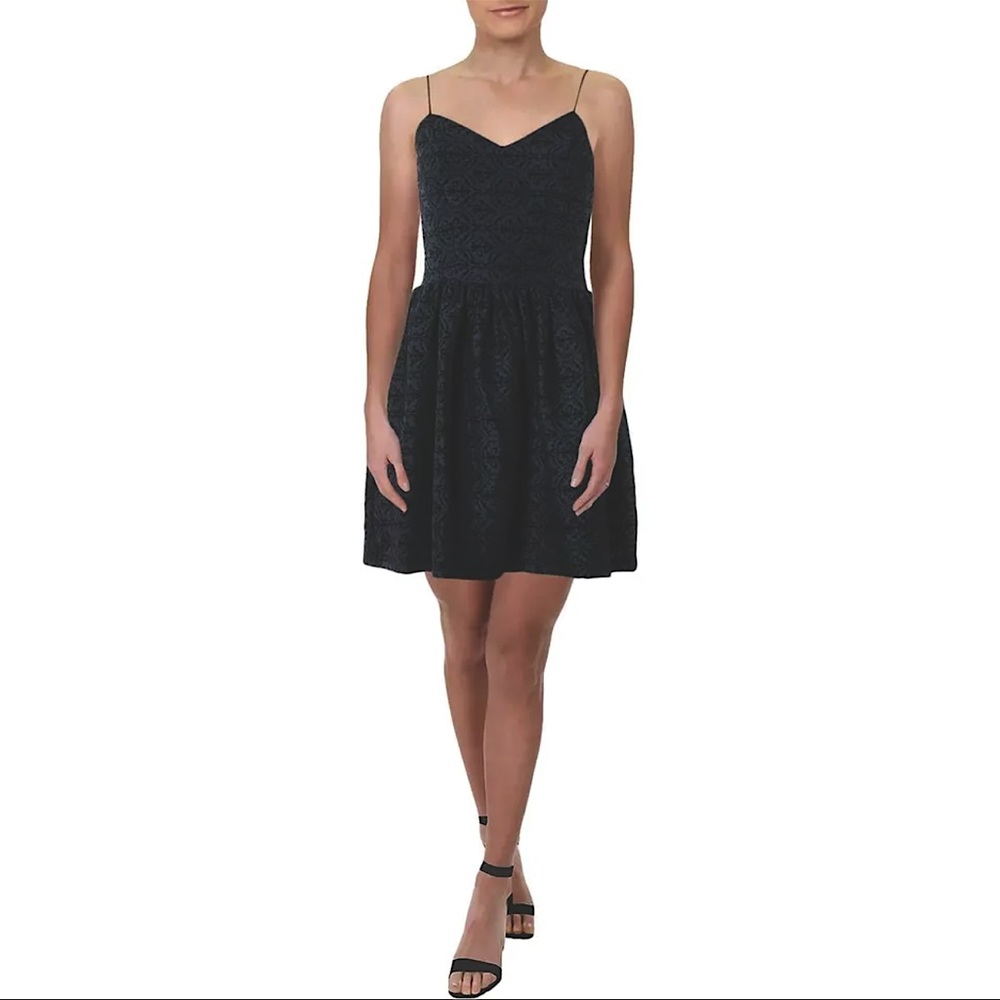 Aqua velvet mini cocktail dress